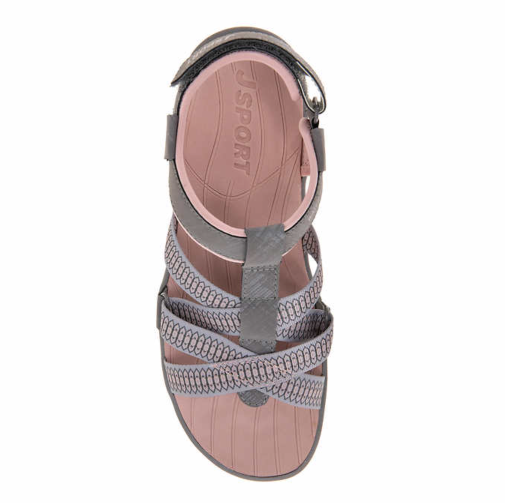 Jsport Ladies' Strap Sandal, Gray